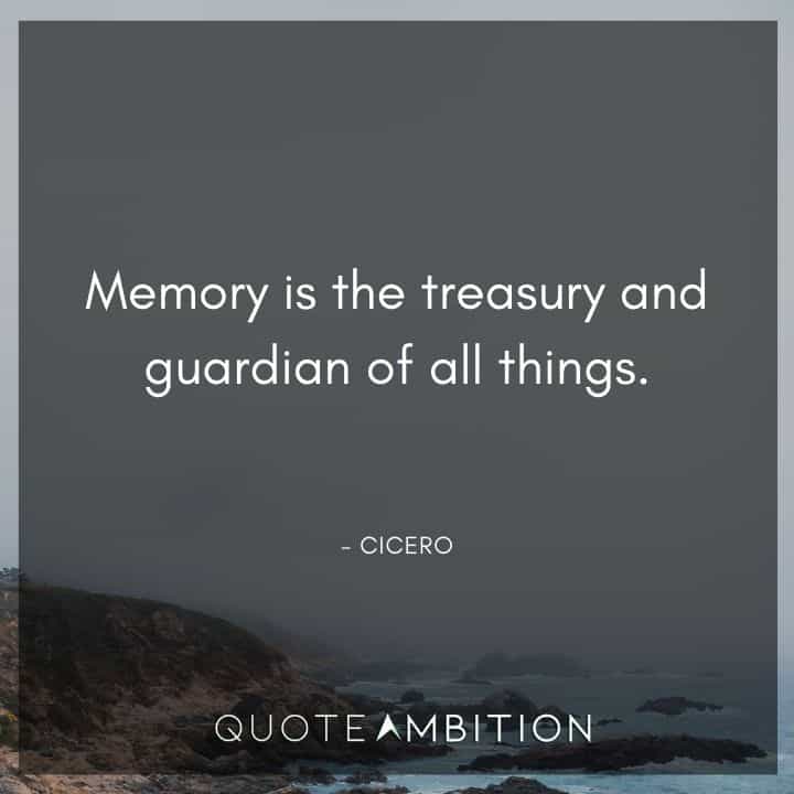 Memories Quotes - Memory is the treasury and guardian of all things.