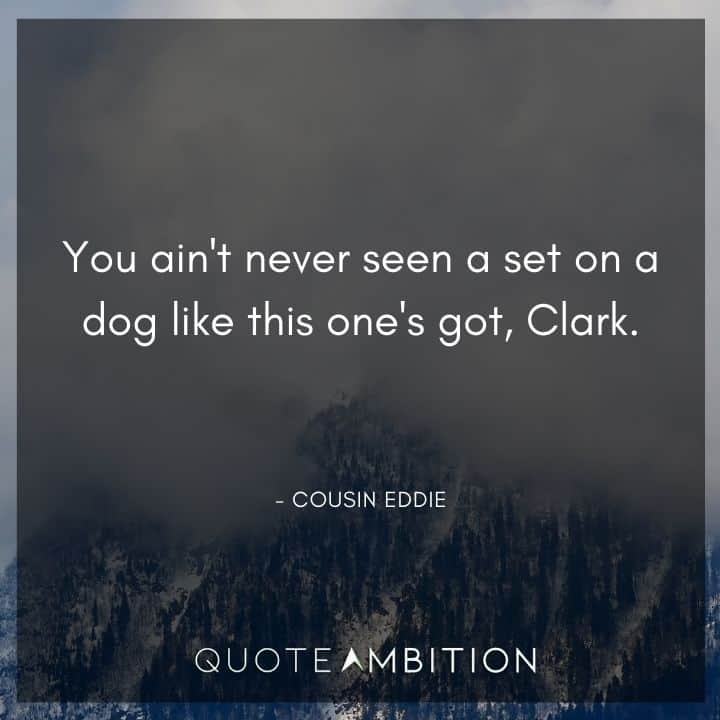 National Lampoon's Christmas Vacation Quotes - You ain't never seen a set on a dog like this one's got, Clark.